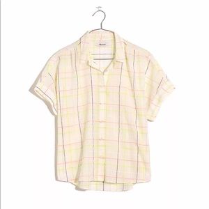 Madewell Hilltop Shirt in Neon Windowpane Size XS